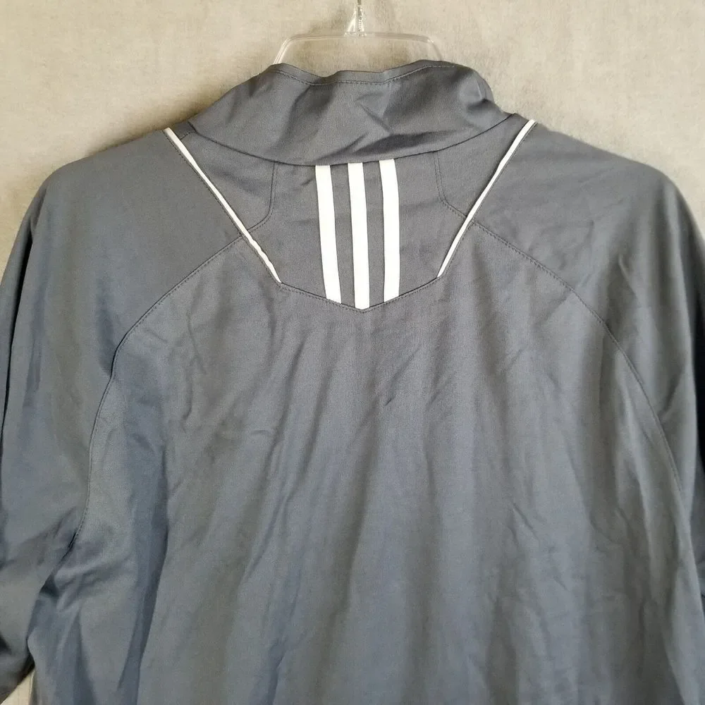 NWT Adidas Mens Medium Hot Jacket Game Day 1/4 ZIP Lead Gray Performance‎ Poly - Picture 12 of 14